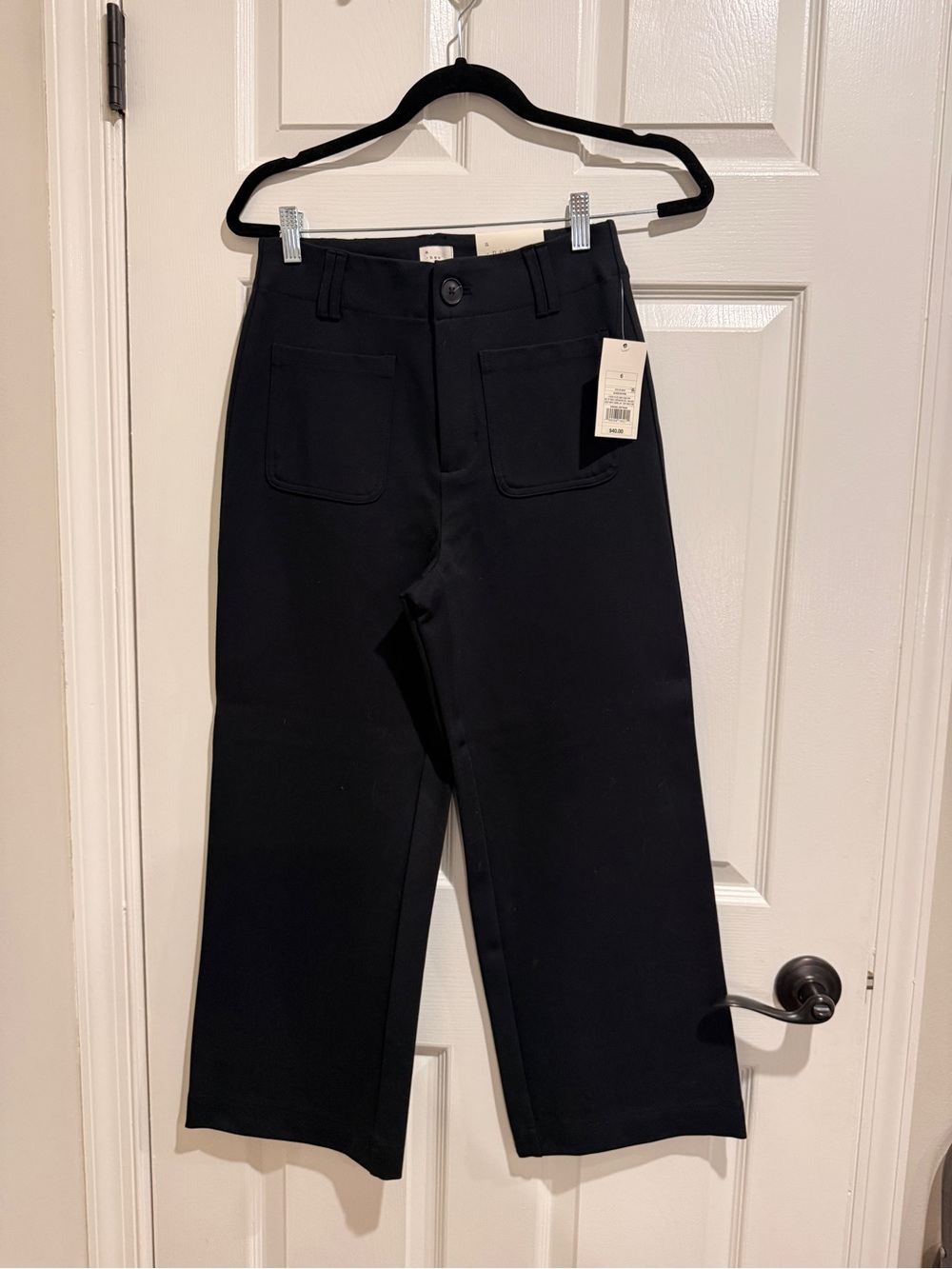 A New Day Black High-Rise Crop Wide Leg Pants Women’s Size 6 NWT